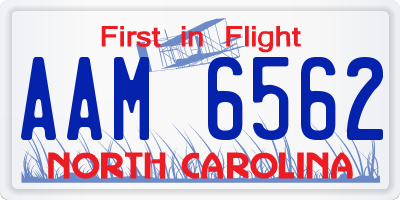 NC license plate AAM6562