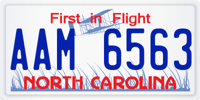 NC license plate AAM6563