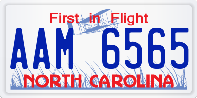 NC license plate AAM6565