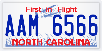 NC license plate AAM6566