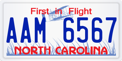 NC license plate AAM6567