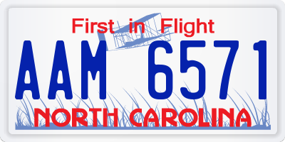 NC license plate AAM6571