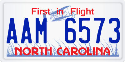 NC license plate AAM6573