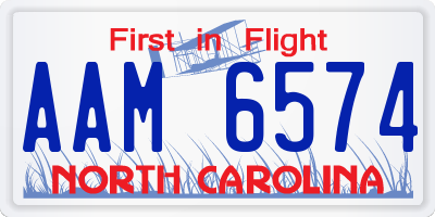 NC license plate AAM6574