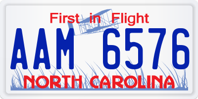 NC license plate AAM6576