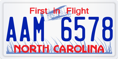 NC license plate AAM6578