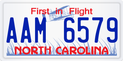 NC license plate AAM6579
