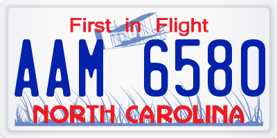 NC license plate AAM6580