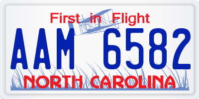NC license plate AAM6582