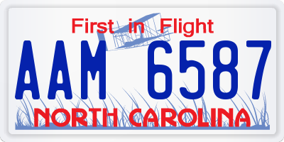 NC license plate AAM6587