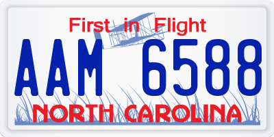 NC license plate AAM6588