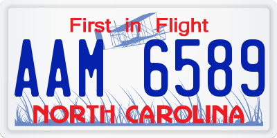 NC license plate AAM6589