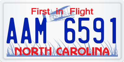 NC license plate AAM6591