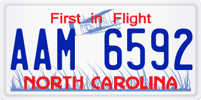 NC license plate AAM6592
