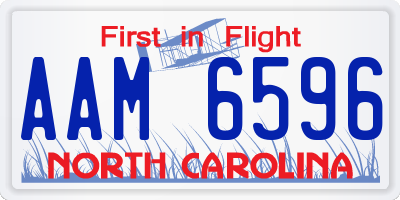NC license plate AAM6596