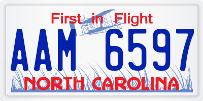 NC license plate AAM6597