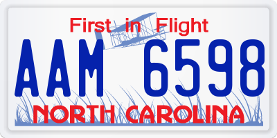 NC license plate AAM6598