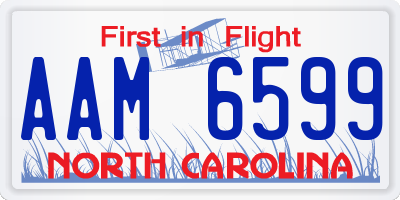 NC license plate AAM6599