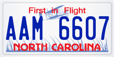 NC license plate AAM6607