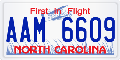 NC license plate AAM6609