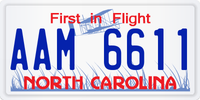 NC license plate AAM6611