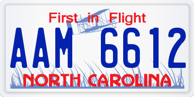 NC license plate AAM6612