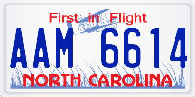 NC license plate AAM6614