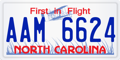 NC license plate AAM6624