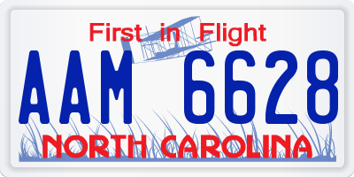 NC license plate AAM6628
