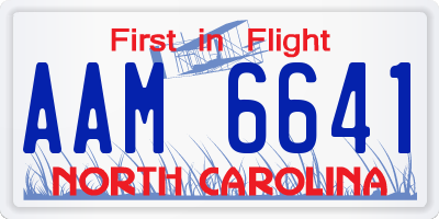 NC license plate AAM6641