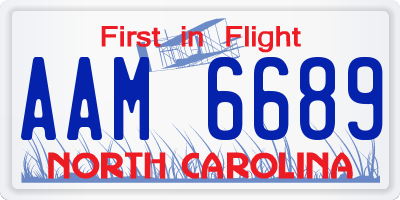 NC license plate AAM6689