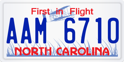 NC license plate AAM6710