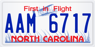 NC license plate AAM6717