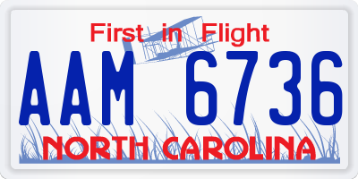 NC license plate AAM6736
