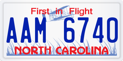 NC license plate AAM6740
