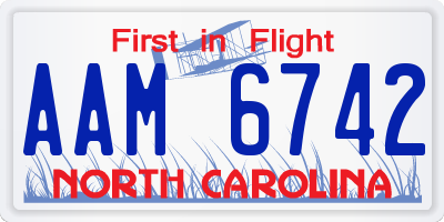 NC license plate AAM6742