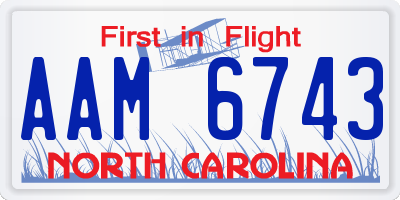 NC license plate AAM6743