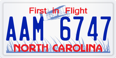 NC license plate AAM6747