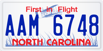 NC license plate AAM6748
