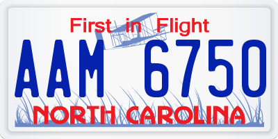 NC license plate AAM6750