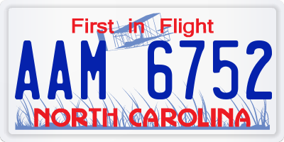 NC license plate AAM6752