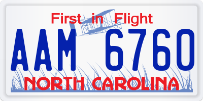 NC license plate AAM6760