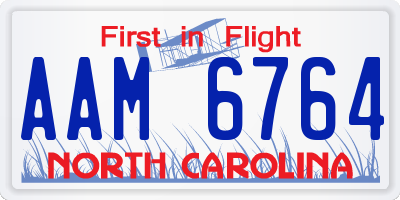 NC license plate AAM6764
