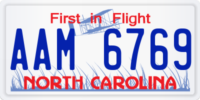 NC license plate AAM6769