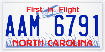 NC license plate AAM6791