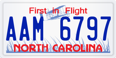 NC license plate AAM6797