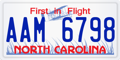 NC license plate AAM6798