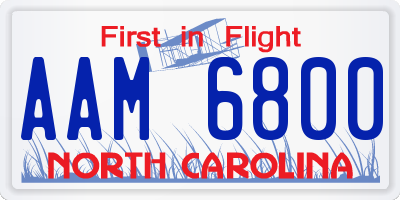 NC license plate AAM6800