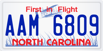 NC license plate AAM6809