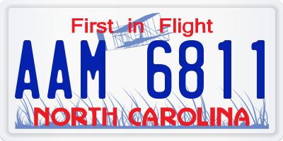 NC license plate AAM6811